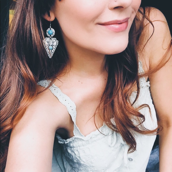 *NEW* Gold & Turquoise Drop Native earring - Picture 6 of 7